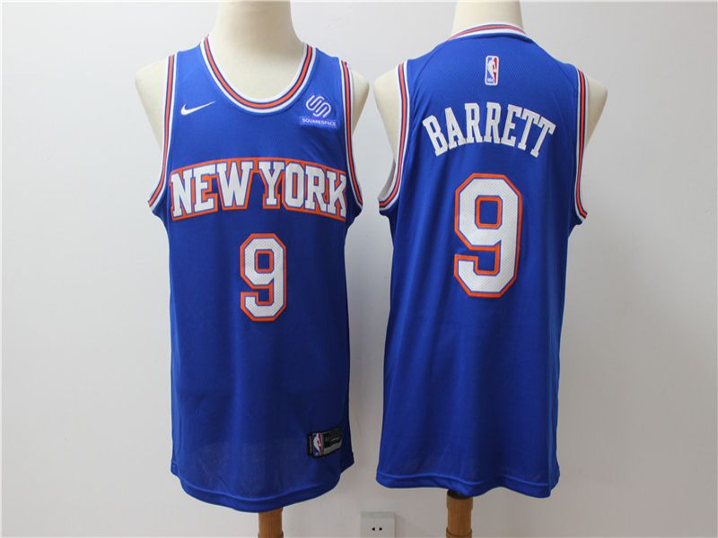 Men New York Knicks #9 Barrett Blue Game Nike NBA Jerseys